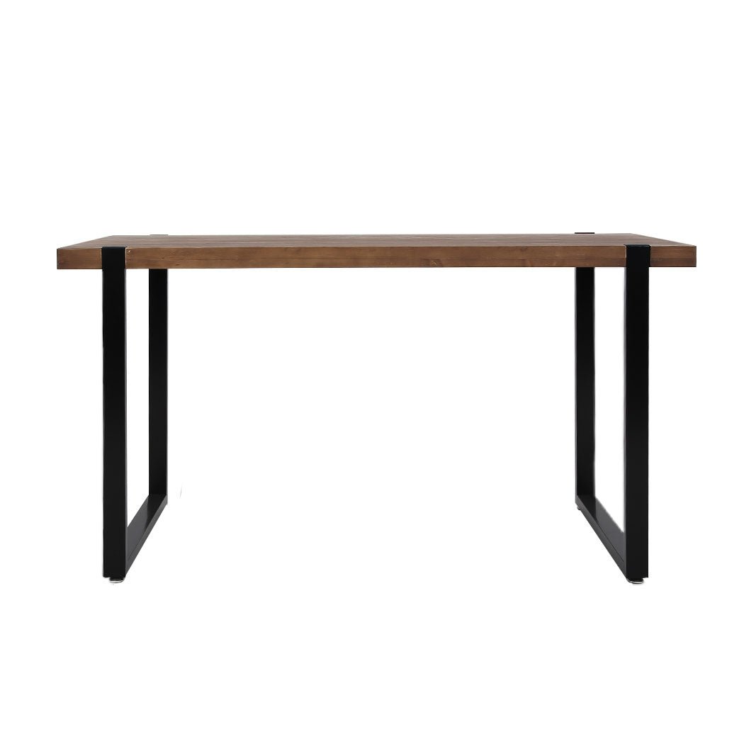 Industrial Solid Pine Wood Dining Table 140x70cm - Brown - Rivercity House & Home Co. (ABN 18 642 972 209) - Affordable Modern Furniture Australia