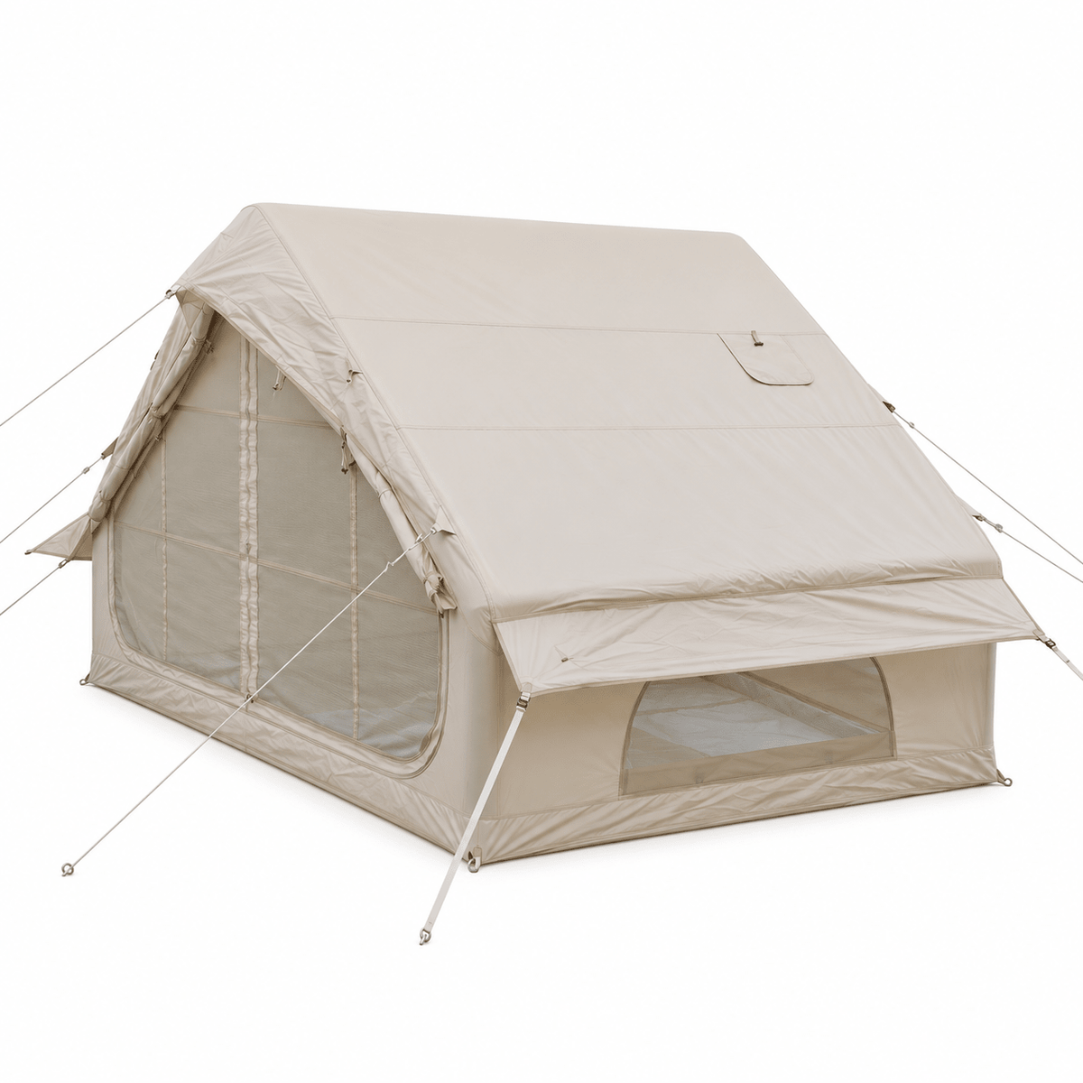 Inflatable A-Frame Camping Tent Large Outdoor Glamping - Beige - Outdoor Recreation > Camping > Tents - Rivercity House & Home Co. (ABN 18 642 972 209) - Affordable Modern Furniture Australia