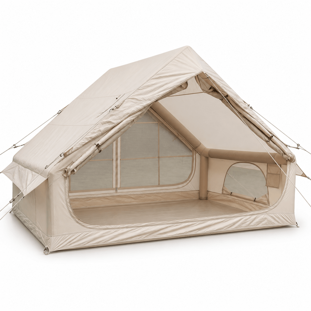 Inflatable A-Frame Camping Tent Large Outdoor Glamping - Beige - Outdoor Recreation > Camping > Tents - Rivercity House & Home Co. (ABN 18 642 972 209) - Affordable Modern Furniture Australia
