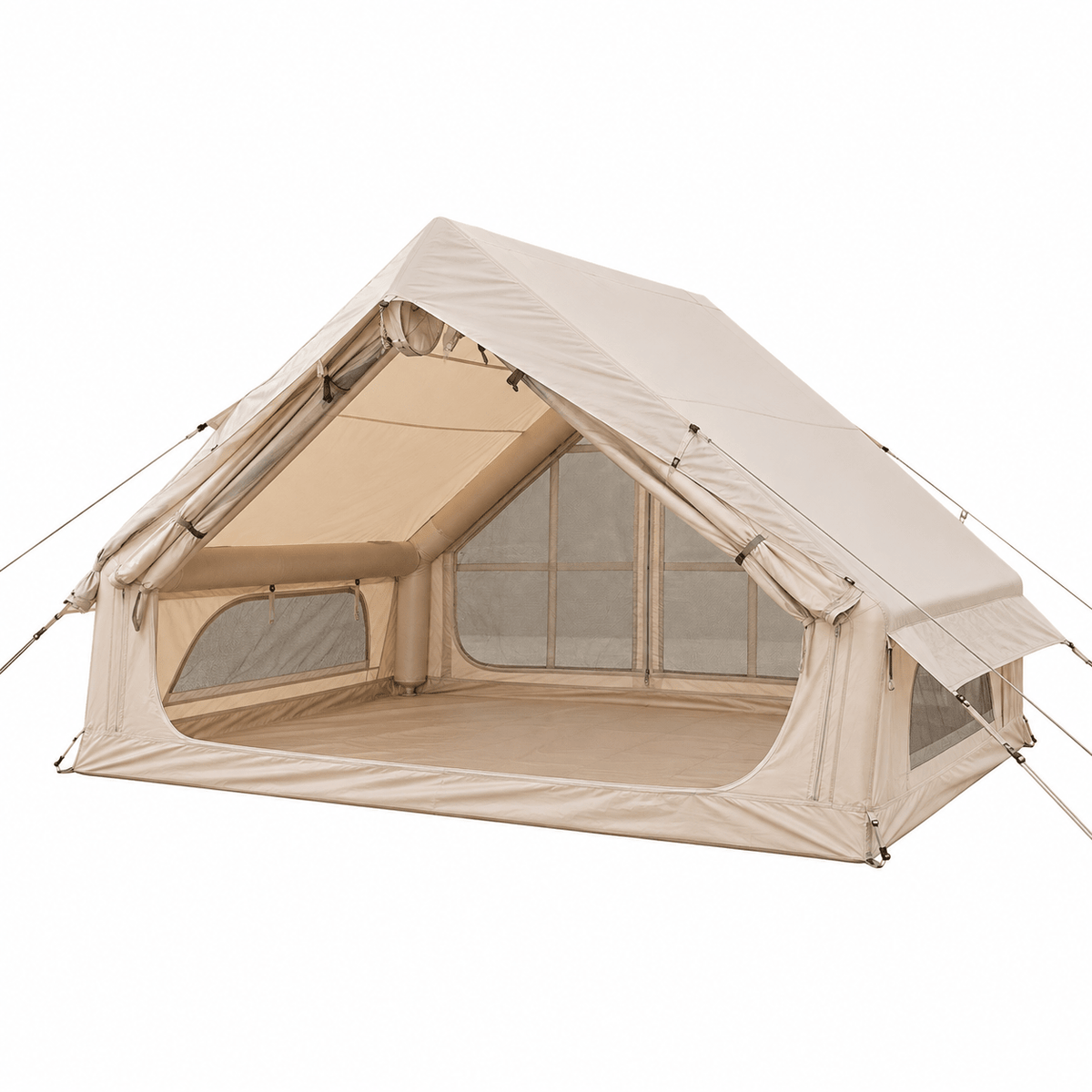 Inflatable A-Frame Camping Tent Large Outdoor Glamping - Beige - Outdoor Recreation > Camping > Tents - Rivercity House & Home Co. (ABN 18 642 972 209) - Affordable Modern Furniture Australia