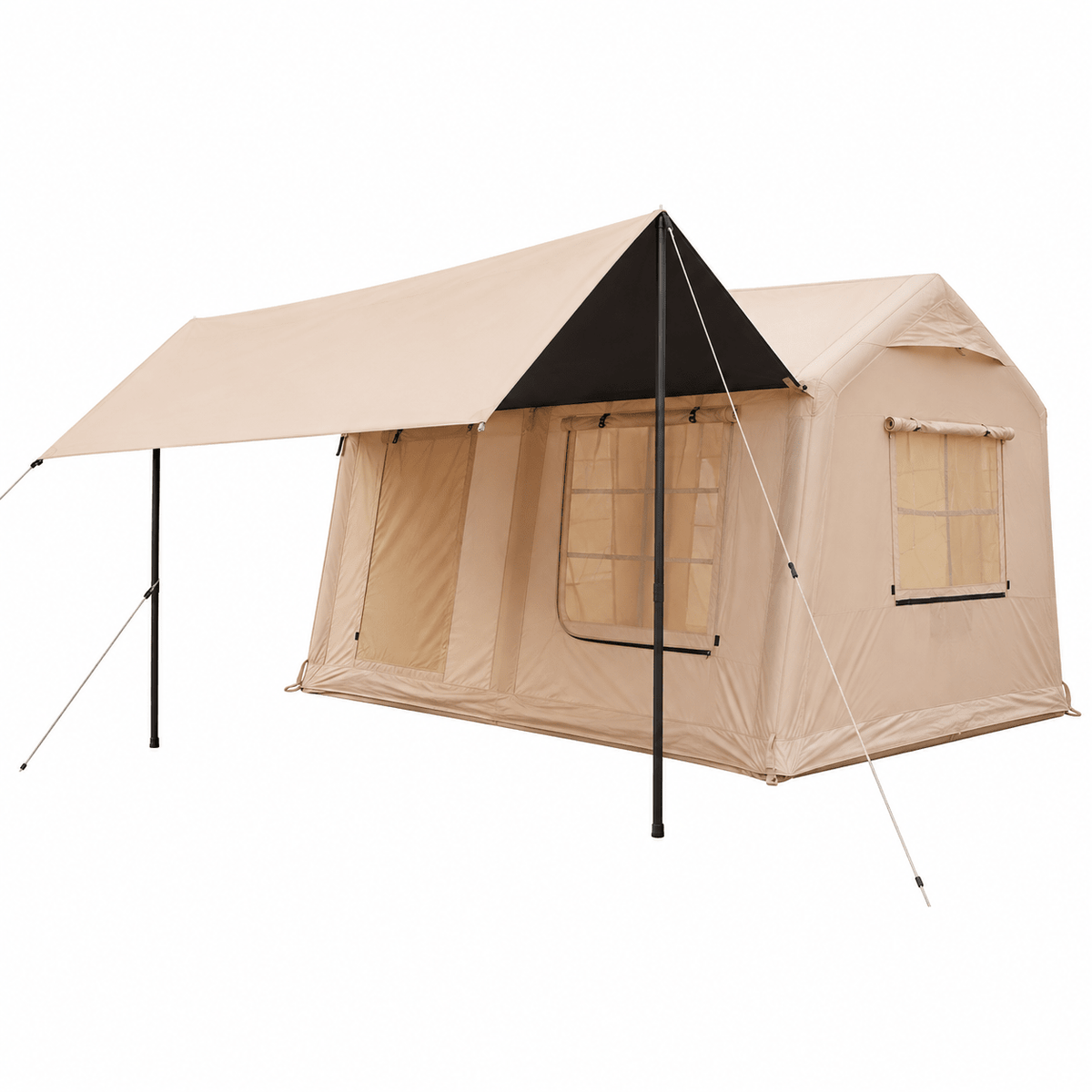 Inflatable Cabin Tent 300x400cm with Side Awning and Roof Skylight - Khaki - Outdoor Recreation > Camping > Tents - Rivercity House & Home Co. (ABN 18 642 972 209) - Affordable Modern Furniture Australia