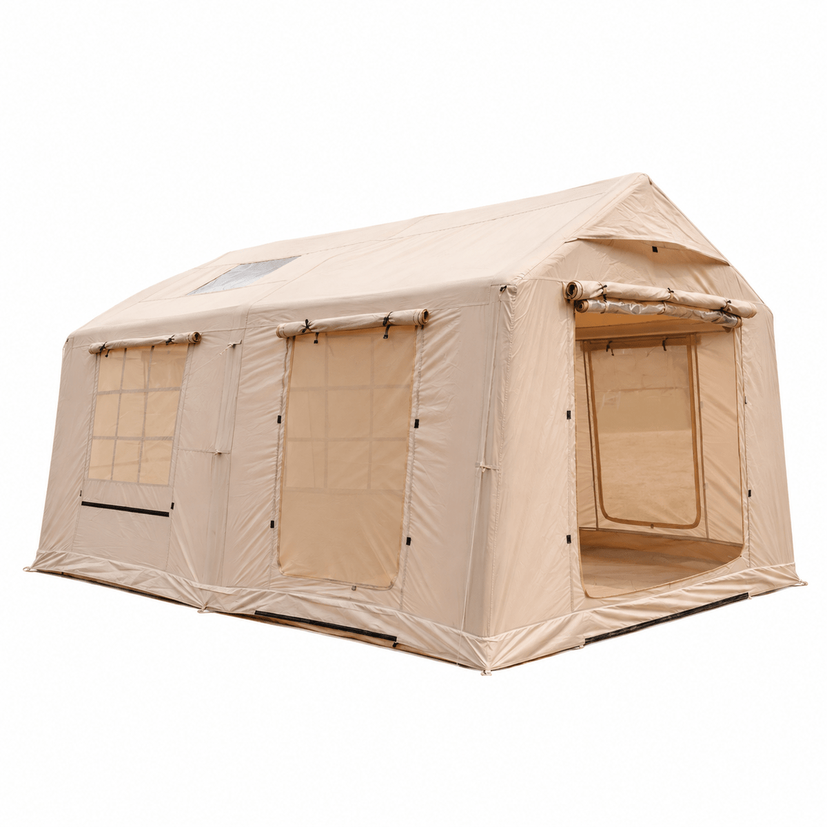Inflatable Cabin Tent 300x400cm with Side Awning and Roof Skylight - Khaki - Outdoor Recreation > Camping > Tents - Rivercity House & Home Co. (ABN 18 642 972 209) - Affordable Modern Furniture Australia