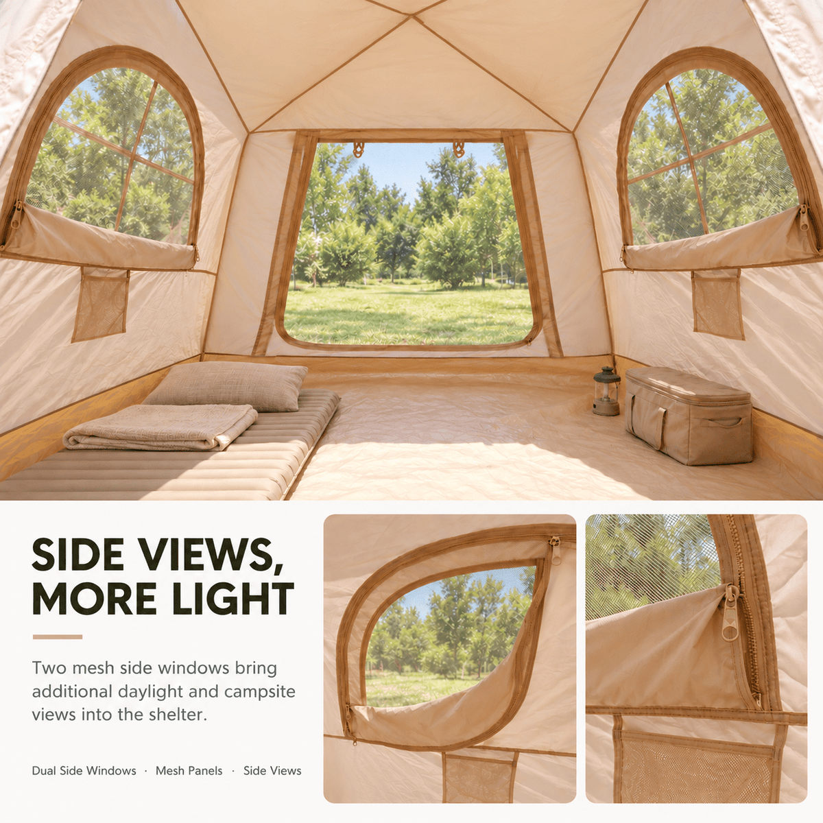 Inflatable Camping Tent with Dual End Doors and Arched Windows 300x400cm - Outdoor Recreation > Camping > Tents - Rivercity House & Home Co. (ABN 18 642 972 209) - Affordable Modern Furniture Australia