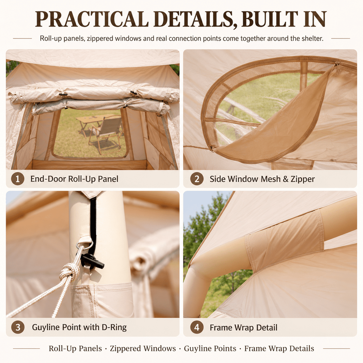 Inflatable Camping Tent with Dual End Doors and Arched Windows 300x400cm - Outdoor Recreation > Camping > Tents - Rivercity House & Home Co. (ABN 18 642 972 209) - Affordable Modern Furniture Australia