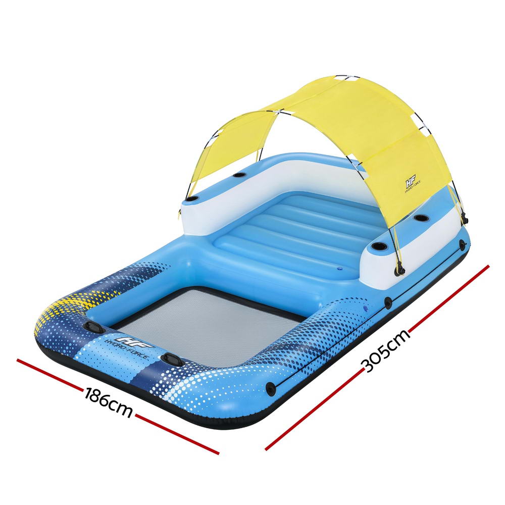 Inflatable Floating Island Float Lounger Sunshade Pool Bed 3.05Mx1.86M - Home & Garden > Pool & Accessories > Pool Toys & Inflatables - Rivercity House & Home Co. (ABN 18 642 972 209) - Affordable Modern Furniture Australia