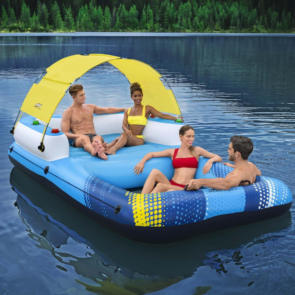 Inflatable Floating Island Float Lounger Sunshade Pool Bed 3.05Mx1.86M - Home & Garden > Pool & Accessories > Pool Toys & Inflatables - Rivercity House & Home Co. (ABN 18 642 972 209) - Affordable Modern Furniture Australia