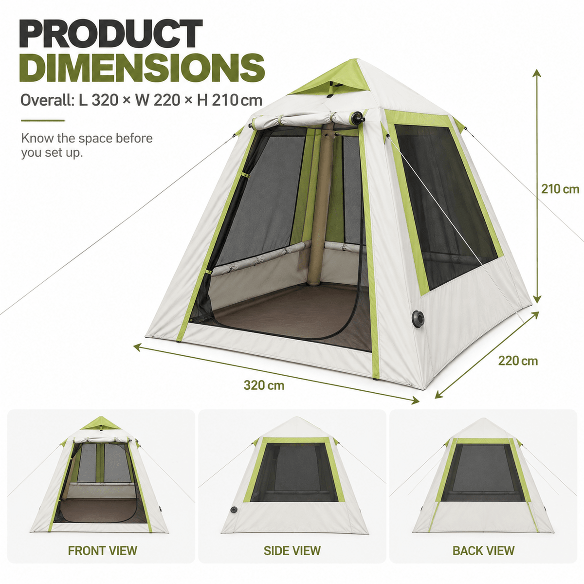 Inflatable Mesh Gazebo Tent with Extendable Canopy and Air-Frame Structure - Outdoor Recreation > Camping > Tents - Rivercity House & Home Co. (ABN 18 642 972 209) - Affordable Modern Furniture Australia
