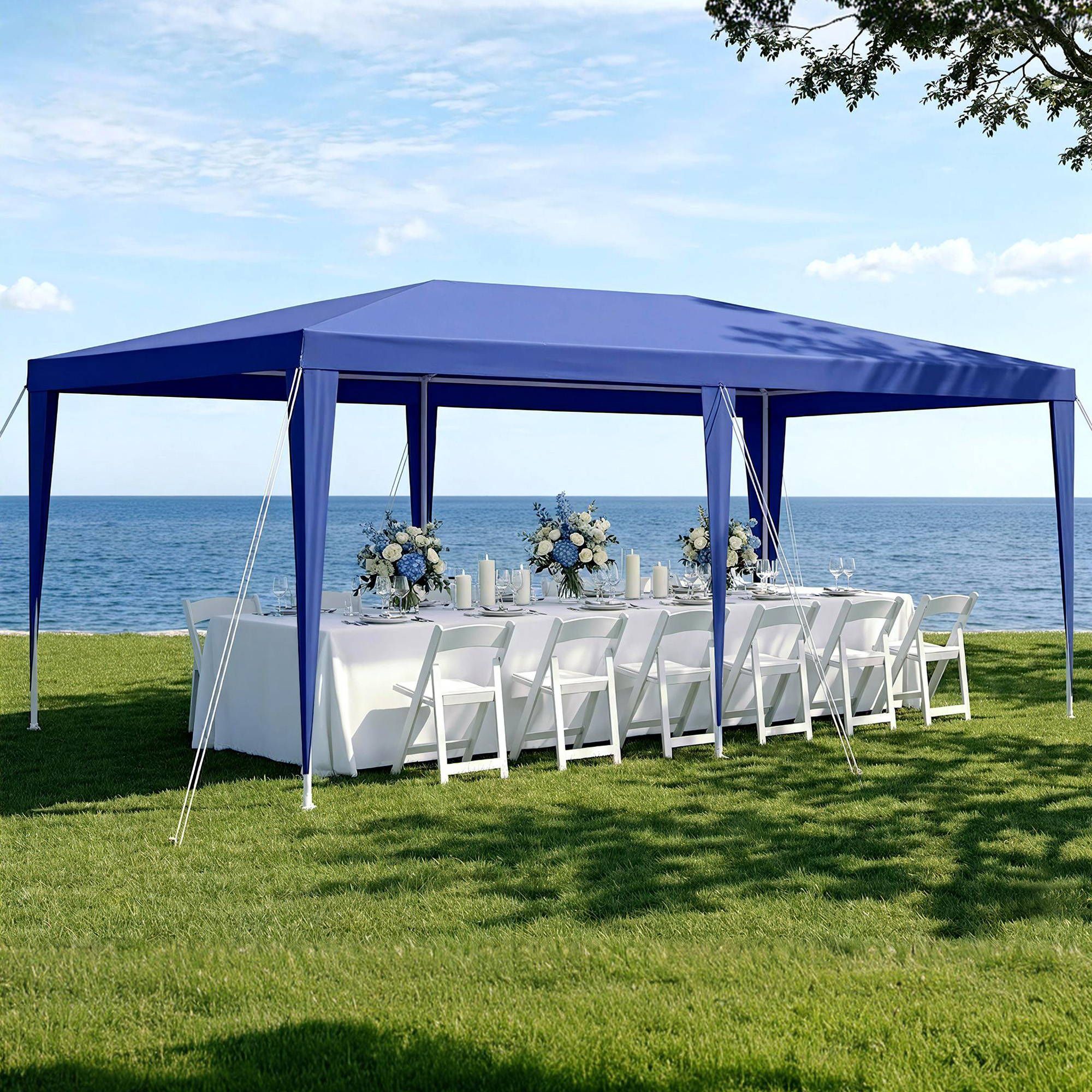 Instahut Gazebo 3x6m Wedding Party Marquee Tent Outdoor Event Camping Canopy Shade Blue - Home & Garden > Shading > Canopies & Gazebos - Rivercity House & Home Co. (ABN 18 642 972 209) - Affordable Modern Furniture Australia