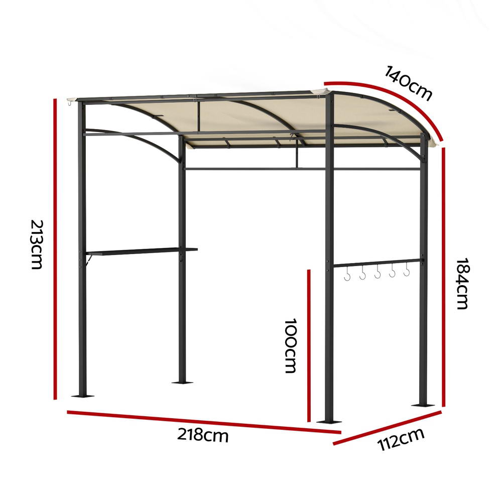 Instahut Gazebo Outdoor BBQ Grill Patio Garden Marquee Shade Shelter Shelf Hooks Beige - Home & Garden > Shading > Canopies & Gazebos - Rivercity House & Home Co. (ABN 18 642 972 209) - Affordable Modern Furniture Australia