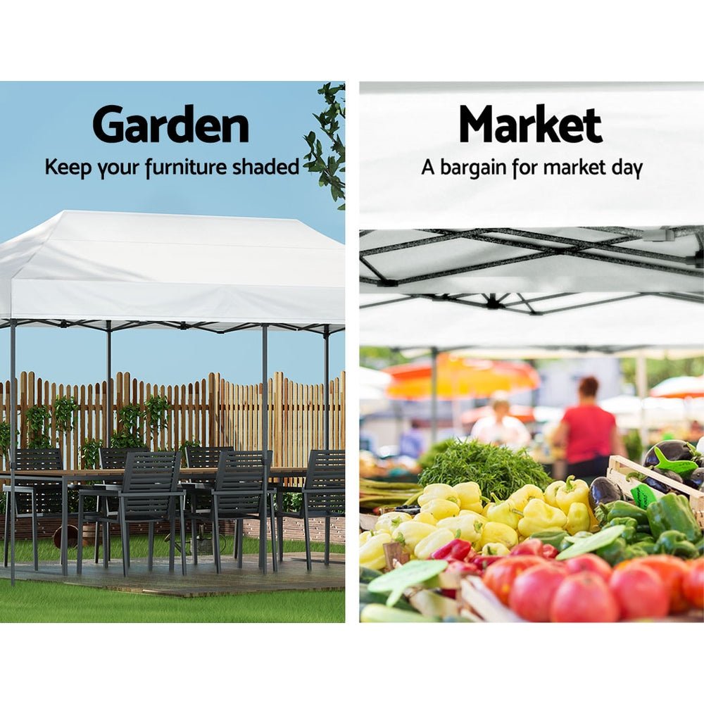 Instahut Gazebo Pop Up Marquee 3x6m Folding Tent Wedding Outdoor Camping Canopy Gazebos Shade White - Occasions > Wedding Accessories - Rivercity House & Home Co. (ABN 18 642 972 209) - Affordable Modern Furniture Australia