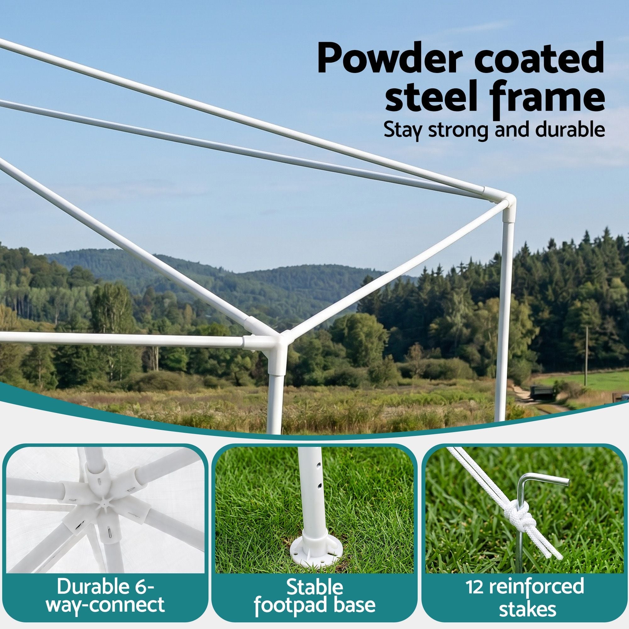 Instahut Gazebo?2x2m Marquee Wedding Party Tent Outdoor Camping Mesh Wall Canopy Shade Gazebos Navy - Home & Garden > Shading > Canopies & Gazebos - Rivercity House & Home Co. (ABN 18 642 972 209) - Affordable Modern Furniture Australia