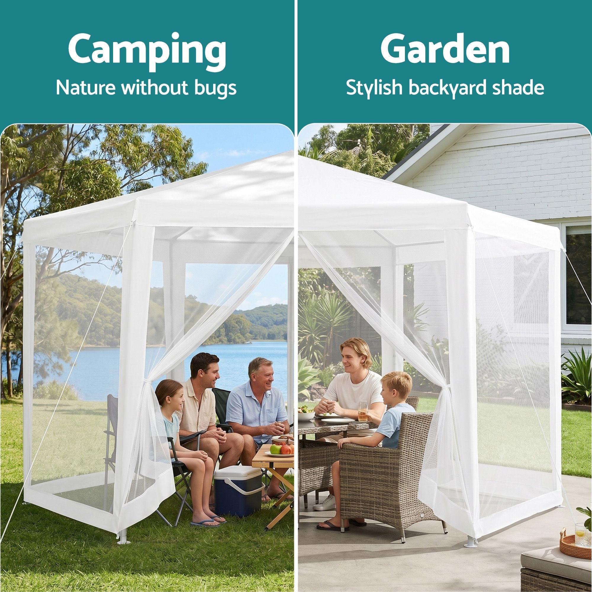 Instahut Gazebo?2x2m Marquee Wedding Party Tent Outdoor Camping Mesh Wall Canopy Shade Gazebos Navy - Home & Garden > Shading > Canopies & Gazebos - Rivercity House & Home Co. (ABN 18 642 972 209) - Affordable Modern Furniture Australia