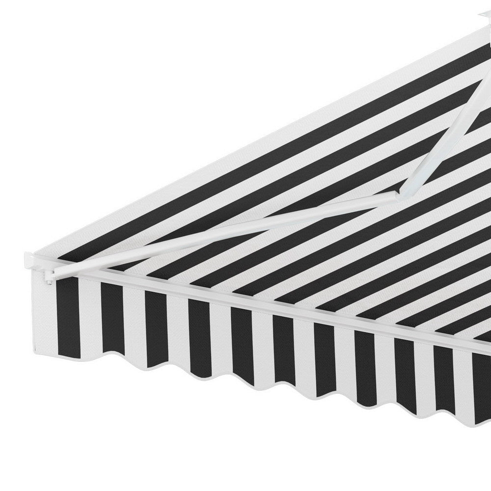 Instahut Retractable Folding Arm Awning Motorised Sunshade 3Mx2.5M Grey White - Home & Garden > Shading > Awnings - Rivercity House & Home Co. (ABN 18 642 972 209) - Affordable Modern Furniture Australia