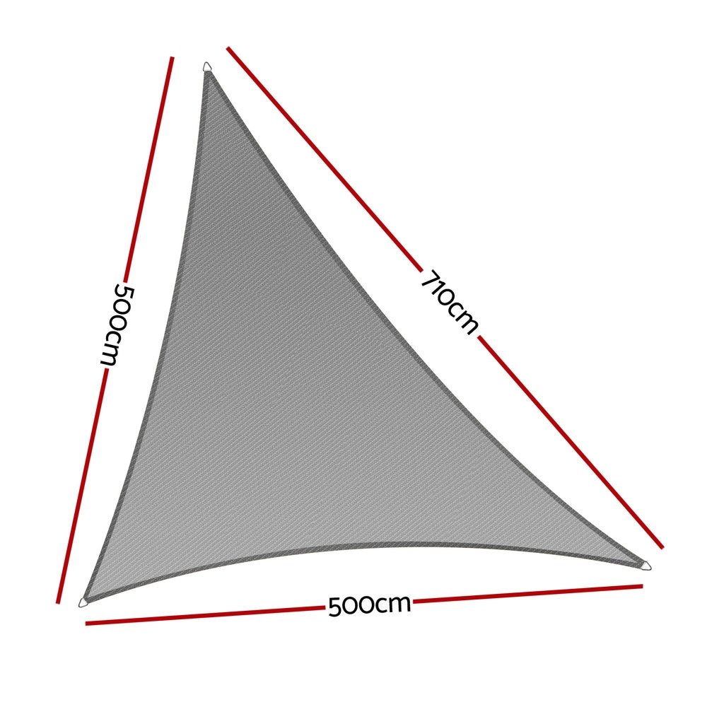 Instahut Shade Sail Cloth Shadecloth Canopy Triangle 280gsm 5x5x7.1m - Home & Garden > Shading - Rivercity House & Home Co. (ABN 18 642 972 209) - Affordable Modern Furniture Australia