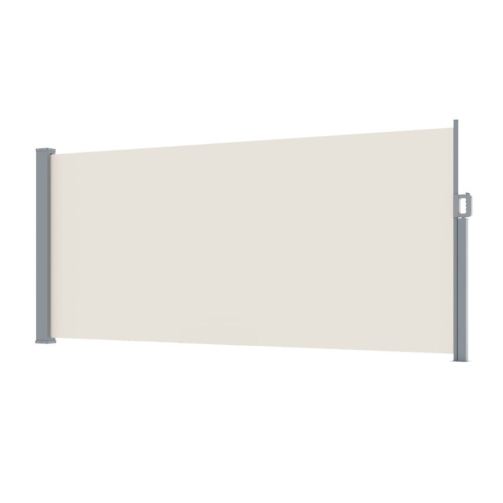 Instahut Side Awning Sun Shade Outdoor Blinds Retractable Screen 1.4X3M Cream - Home & Garden > Shading > Awnings - Rivercity House & Home Co. (ABN 18 642 972 209) - Affordable Modern Furniture Australia
