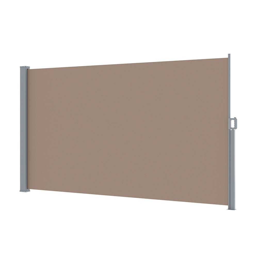 Instahut Side Awning Sun Shade Outdoor Blinds Retractable Screen 1.8X3M Brown - Home & Garden > Shading > Awnings - Rivercity House & Home Co. (ABN 18 642 972 209) - Affordable Modern Furniture Australia