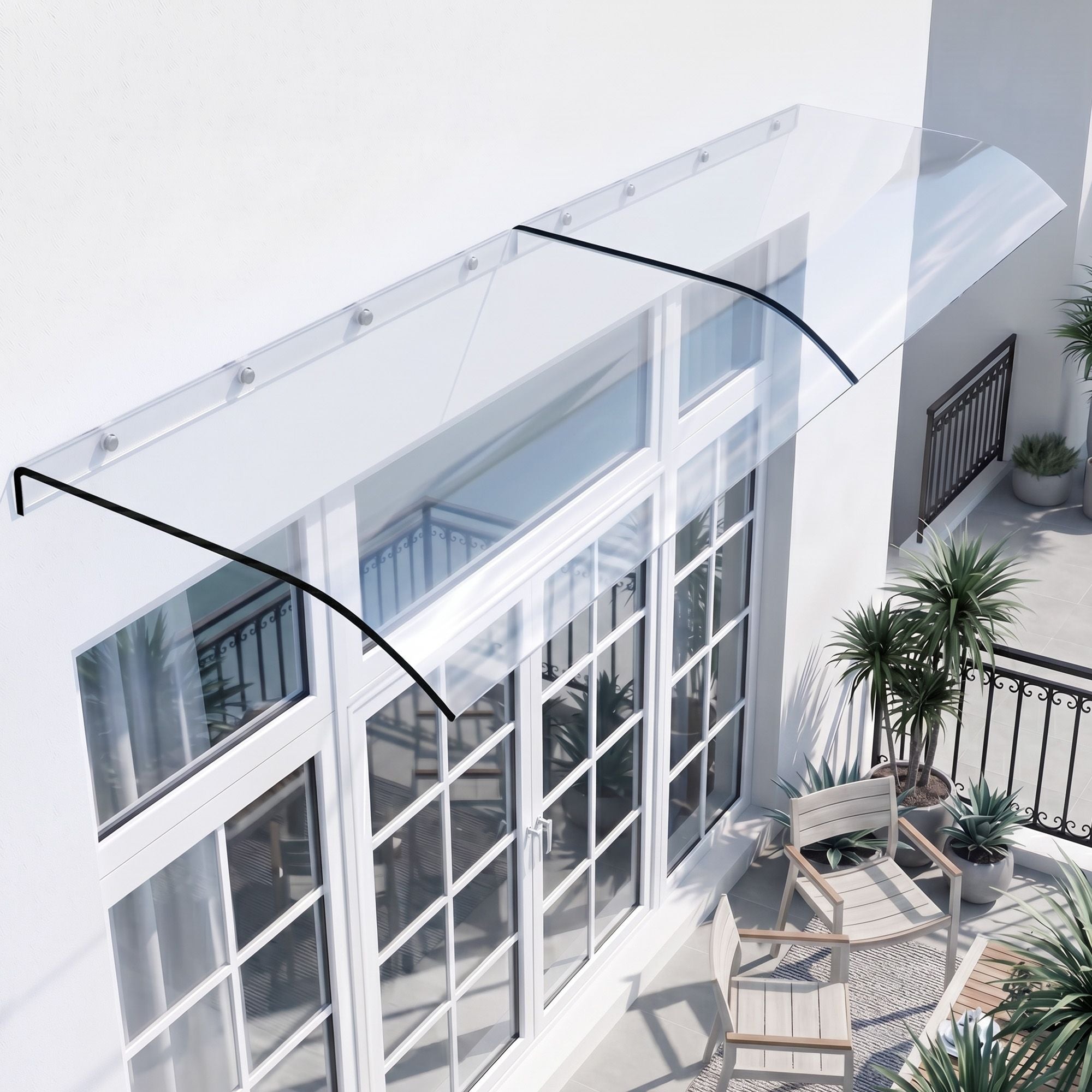 Instahut Window Door Awning 0.4mx2m Transparent - Home & Garden > Shading > Awnings - Rivercity House & Home Co. (ABN 18 642 972 209) - Affordable Modern Furniture Australia