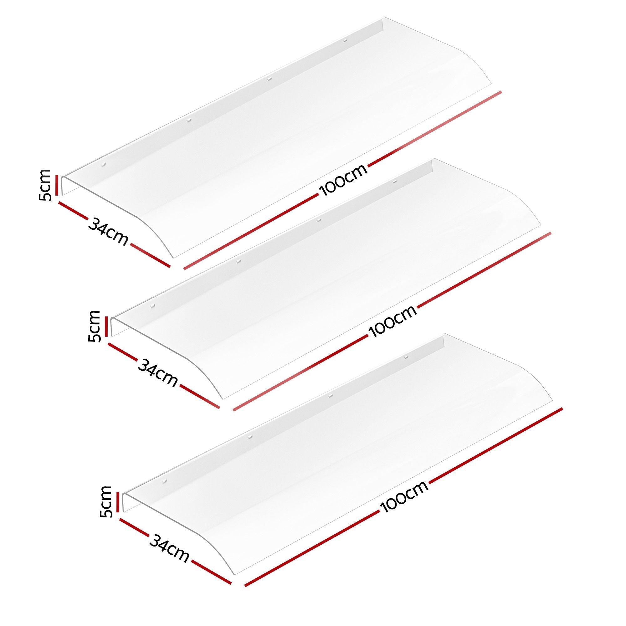 Instahut Window Door Awning 0.4mx3m Transparent - Home & Garden > Shading > Awnings - Rivercity House & Home Co. (ABN 18 642 972 209) - Affordable Modern Furniture Australia