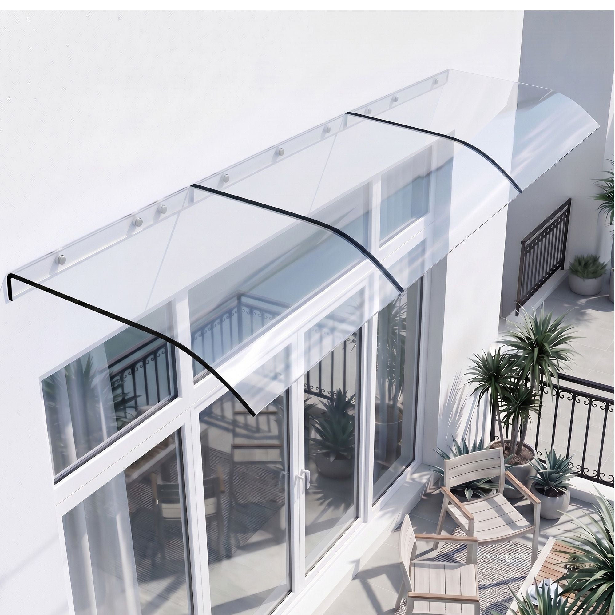 Instahut Window Door Awning 0.4mx3m Transparent - Home & Garden > Shading > Awnings - Rivercity House & Home Co. (ABN 18 642 972 209) - Affordable Modern Furniture Australia