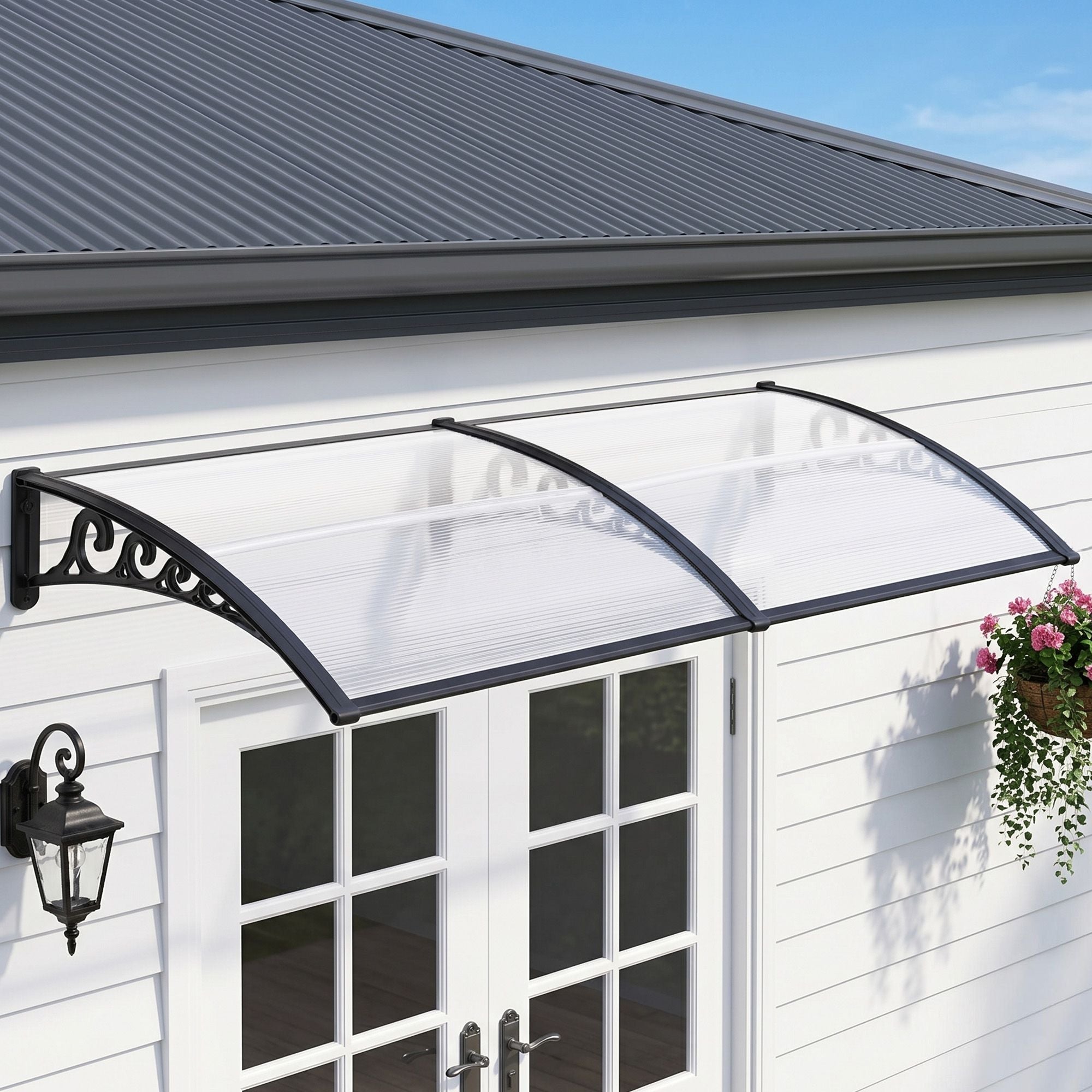 Instahut Window Door Awning 0.8mx2m Transparent - Home & Garden > Shading > Awnings - Rivercity House & Home Co. (ABN 18 642 972 209) - Affordable Modern Furniture Australia