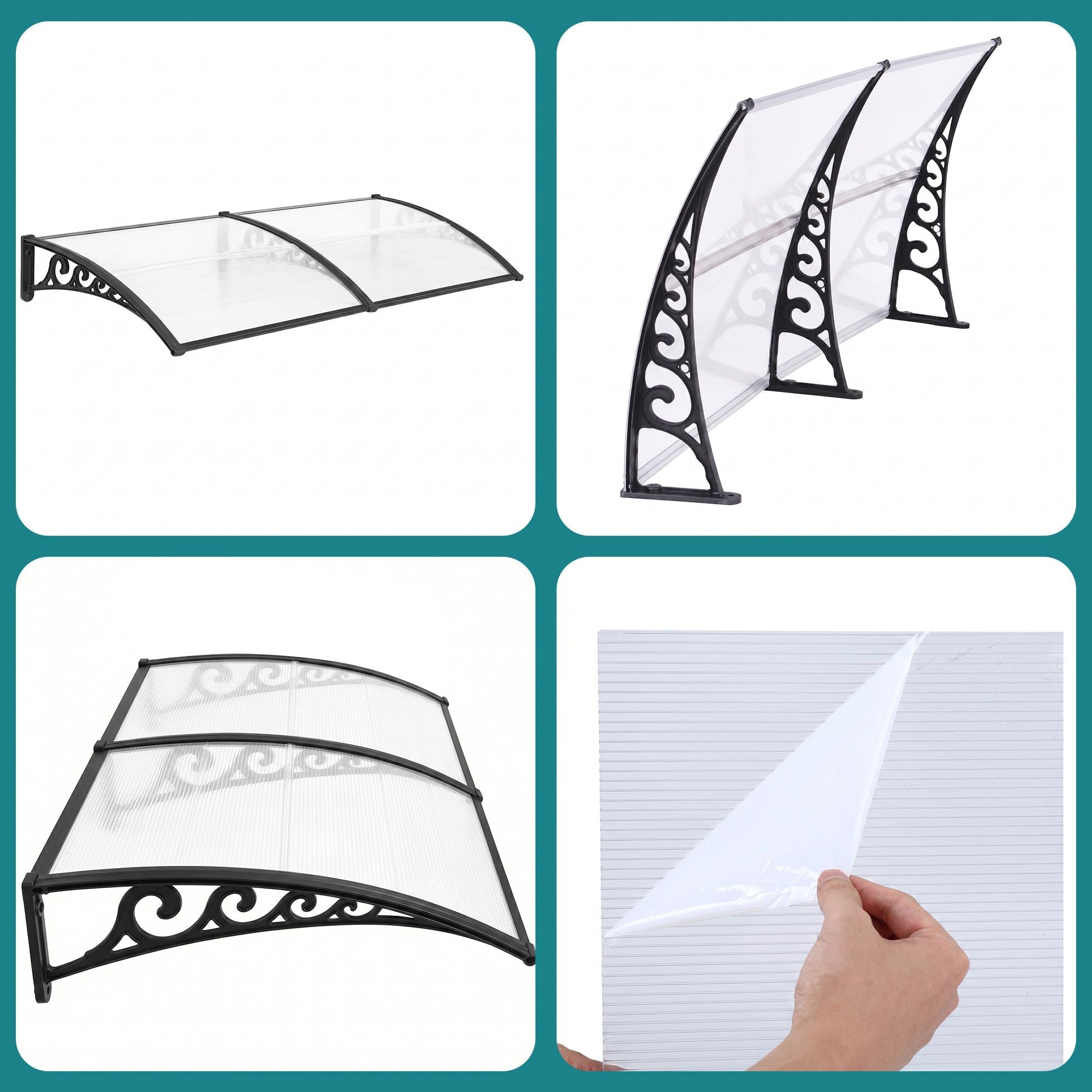 Instahut Window Door Awning 0.8mx2m Transparent - Home & Garden > Shading > Awnings - Rivercity House & Home Co. (ABN 18 642 972 209) - Affordable Modern Furniture Australia