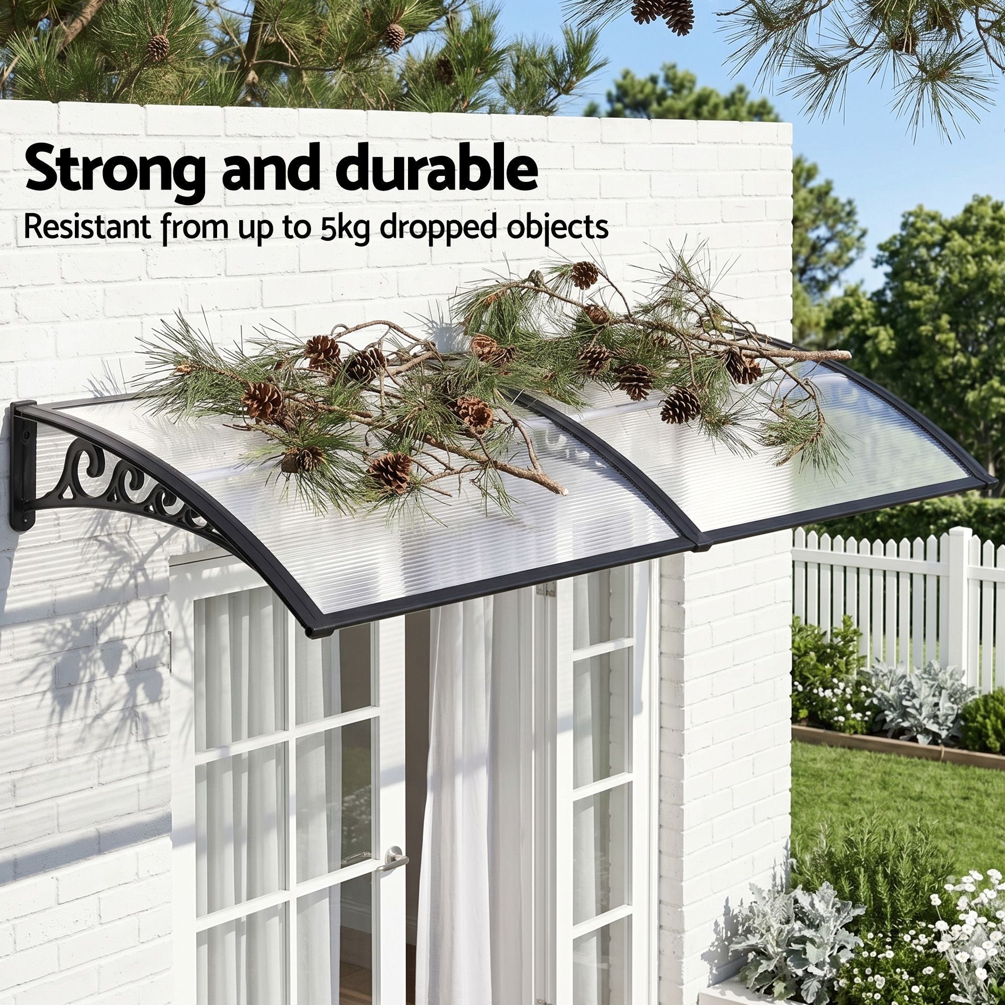 Instahut Window Door Awning 0.8mx2m Transparent - Home & Garden > Shading > Awnings - Rivercity House & Home Co. (ABN 18 642 972 209) - Affordable Modern Furniture Australia
