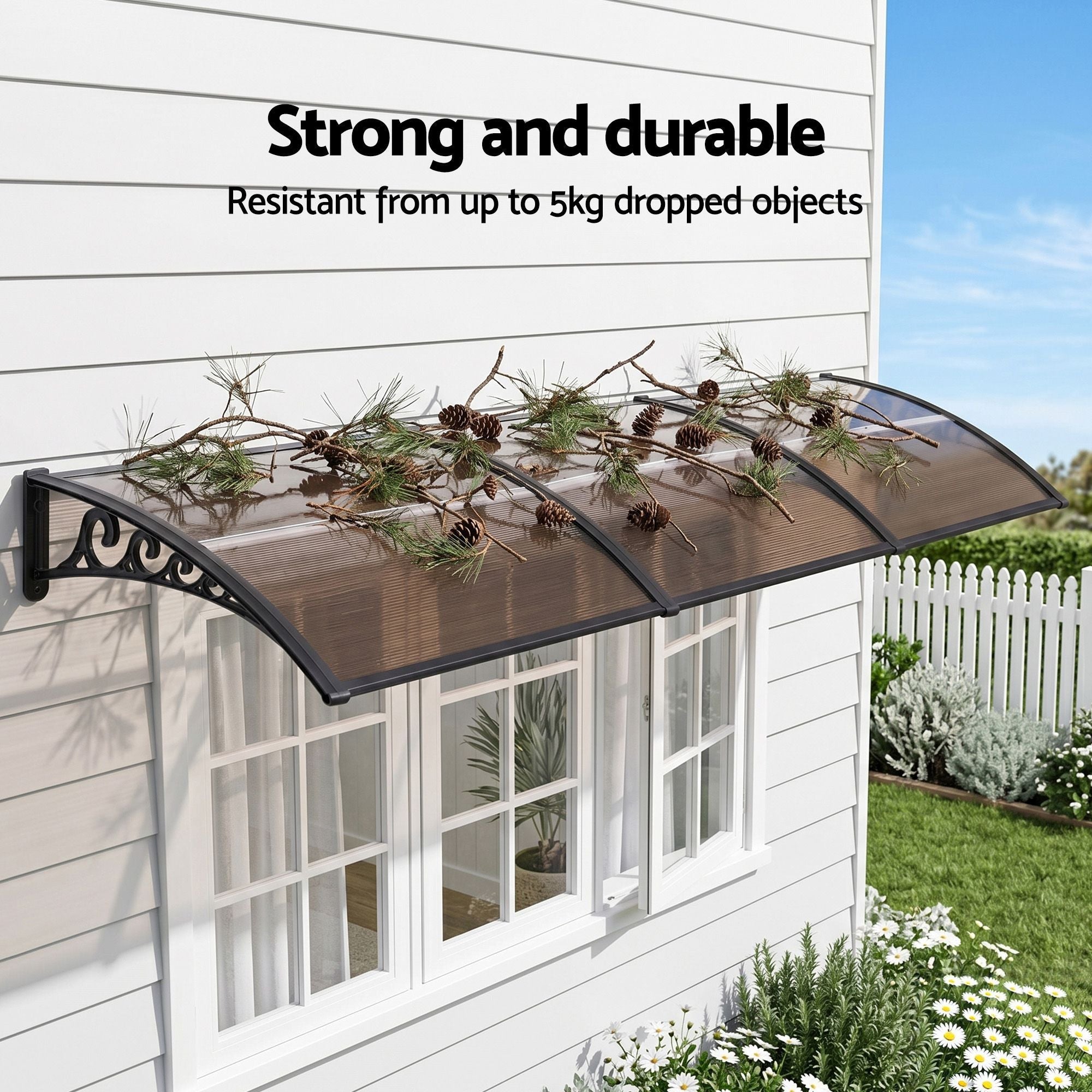 Instahut Window Door Awning 0.8mx3m Brown - Home & Garden > Shading > Awnings - Rivercity House & Home Co. (ABN 18 642 972 209) - Affordable Modern Furniture Australia
