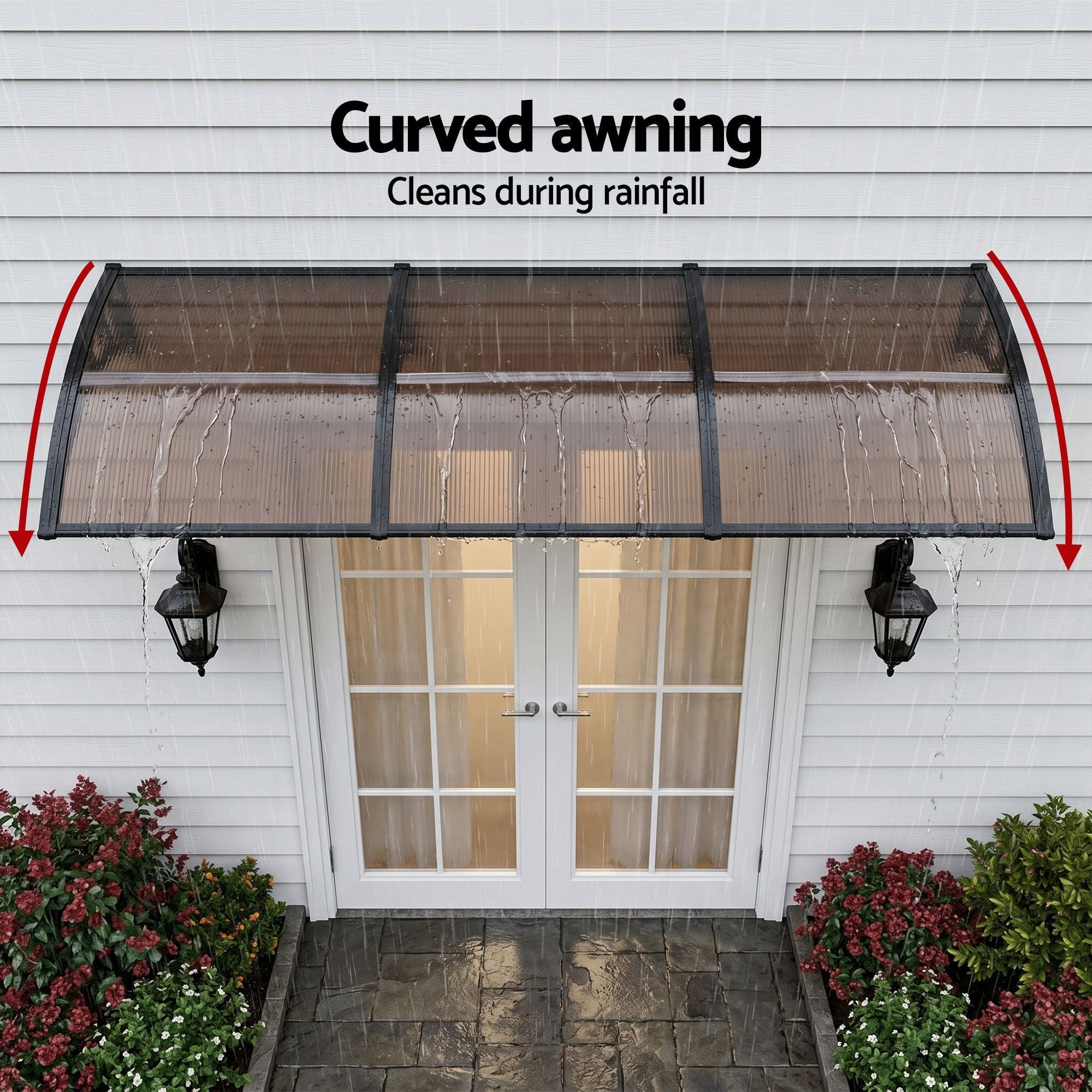 Instahut Window Door Awning 0.8mx3m Brown - Home & Garden > Shading > Awnings - Rivercity House & Home Co. (ABN 18 642 972 209) - Affordable Modern Furniture Australia