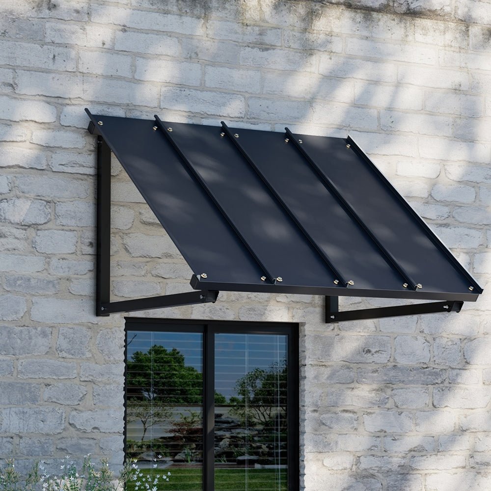 Instahut Window Door Awning Canopy 1mx1.2m Black Metal Frame - Home & Garden > Shading - Rivercity House & Home Co. (ABN 18 642 972 209) - Affordable Modern Furniture Australia