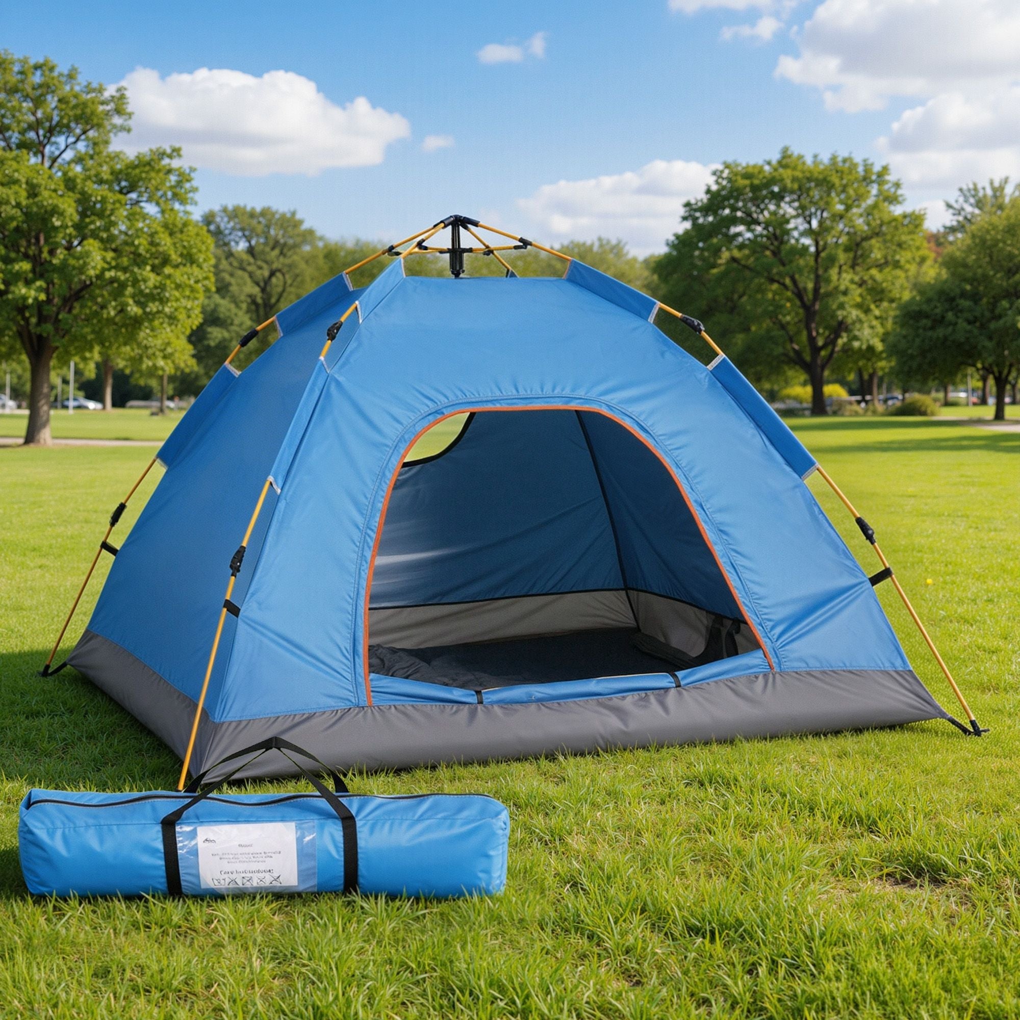 Instant Pop Up 2 to 3 Person Camping Tent for Outdoor Hiking - Blue - Outdoor Recreation > Camping > Tents - Rivercity House & Home Co. (ABN 18 642 972 209) - Affordable Modern Furniture Australia