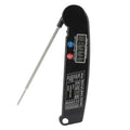 Instant-Read Digital Meat Thermometer with Folding Probe, Backlit LCD & Magnetic Back - Black