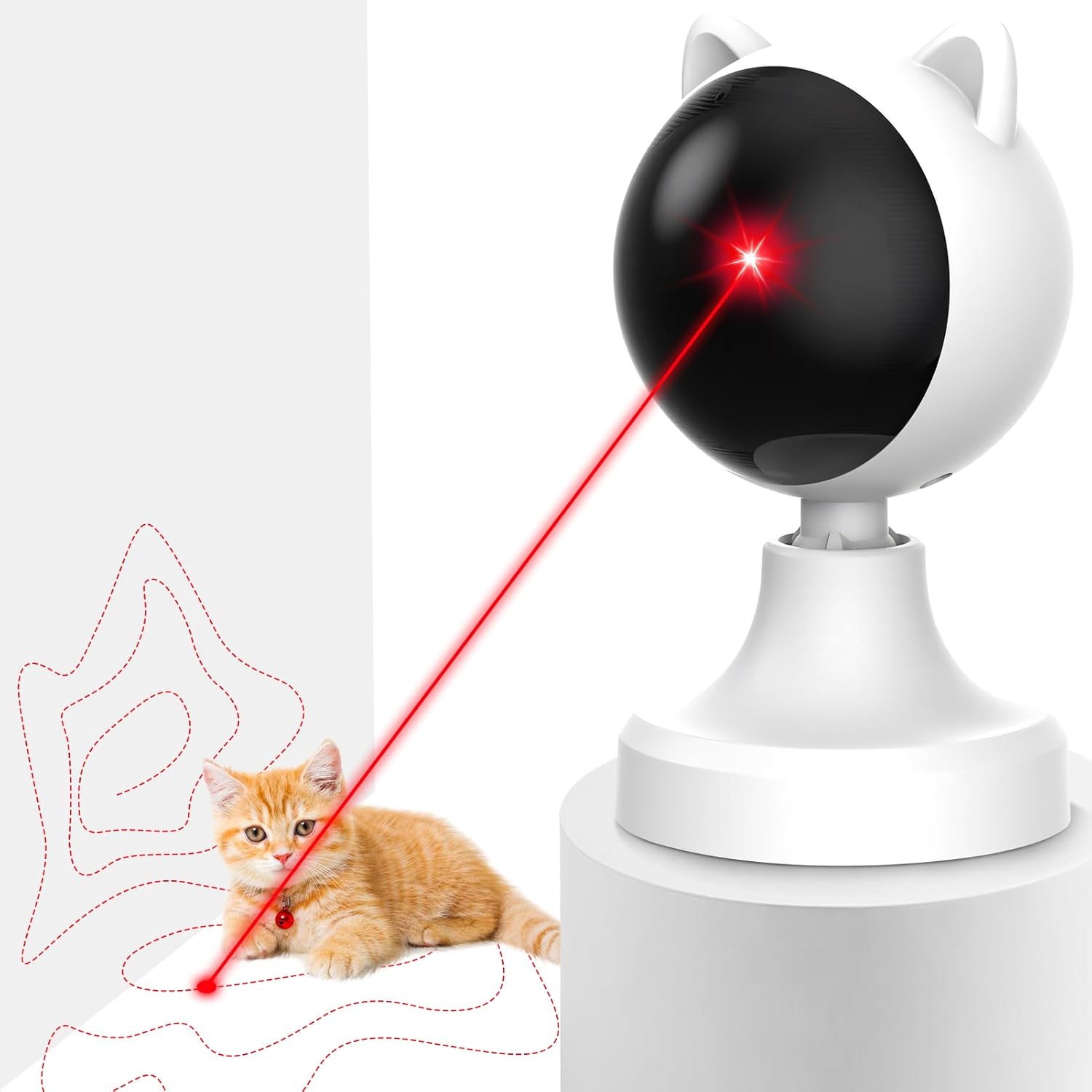 Interactive USB Rechargeable Cat Laser Toy with Adjustable Angle & 2 Speed Modes - Multi - Pet Care > Toys > Cat Toys - Rivercity House & Home Co. (ABN 18 642 972 209) - Affordable Modern Furniture Australia