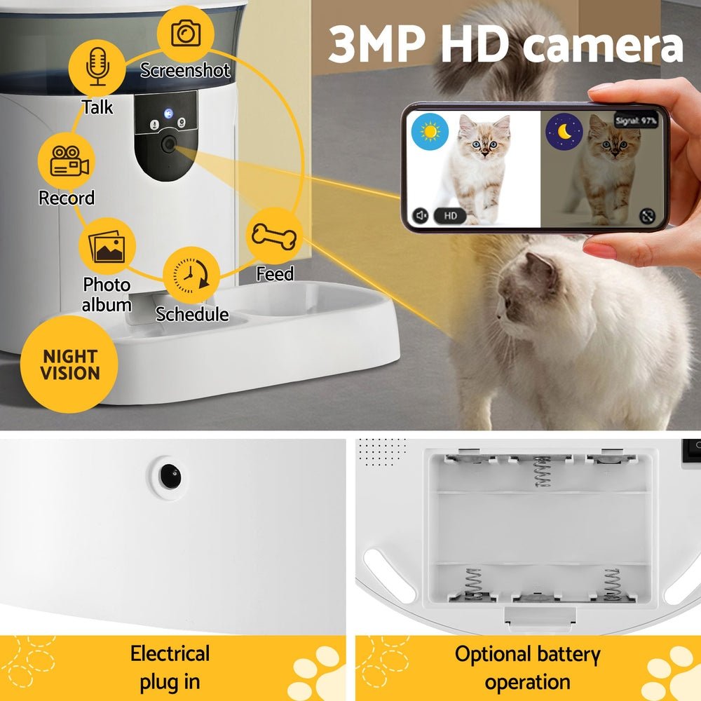 i.Pet Automatic Pet Feeder Dog Cat Camera Wifi Smart Food Dispenser Timer 7L APP - Pet Care > Pet Food - Rivercity House & Home Co. (ABN 18 642 972 209) - Affordable Modern Furniture Australia