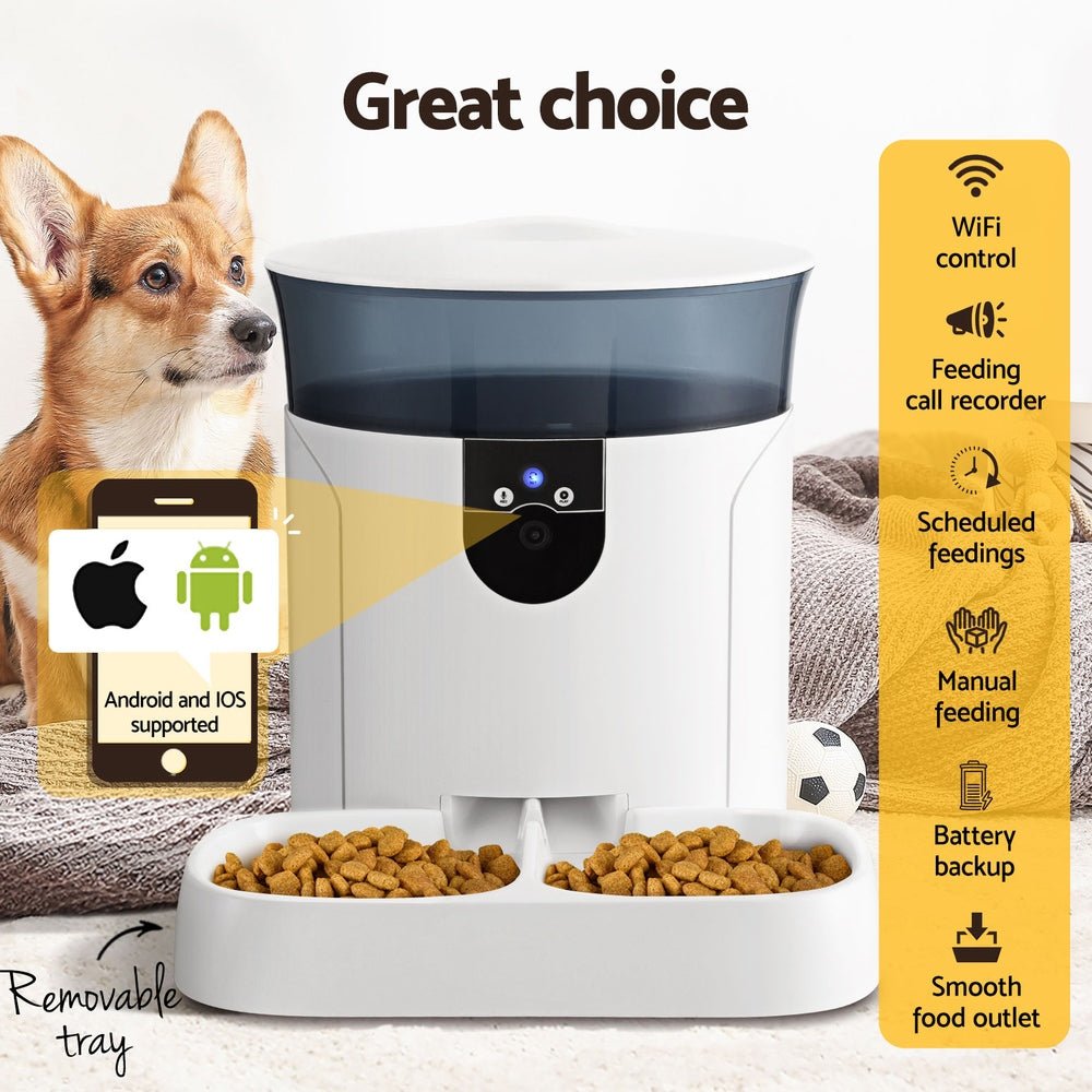 i.Pet Automatic Pet Feeder Dog Cat Camera Wifi Smart Food Dispenser Timer 7L APP - Pet Care > Pet Food - Rivercity House & Home Co. (ABN 18 642 972 209) - Affordable Modern Furniture Australia