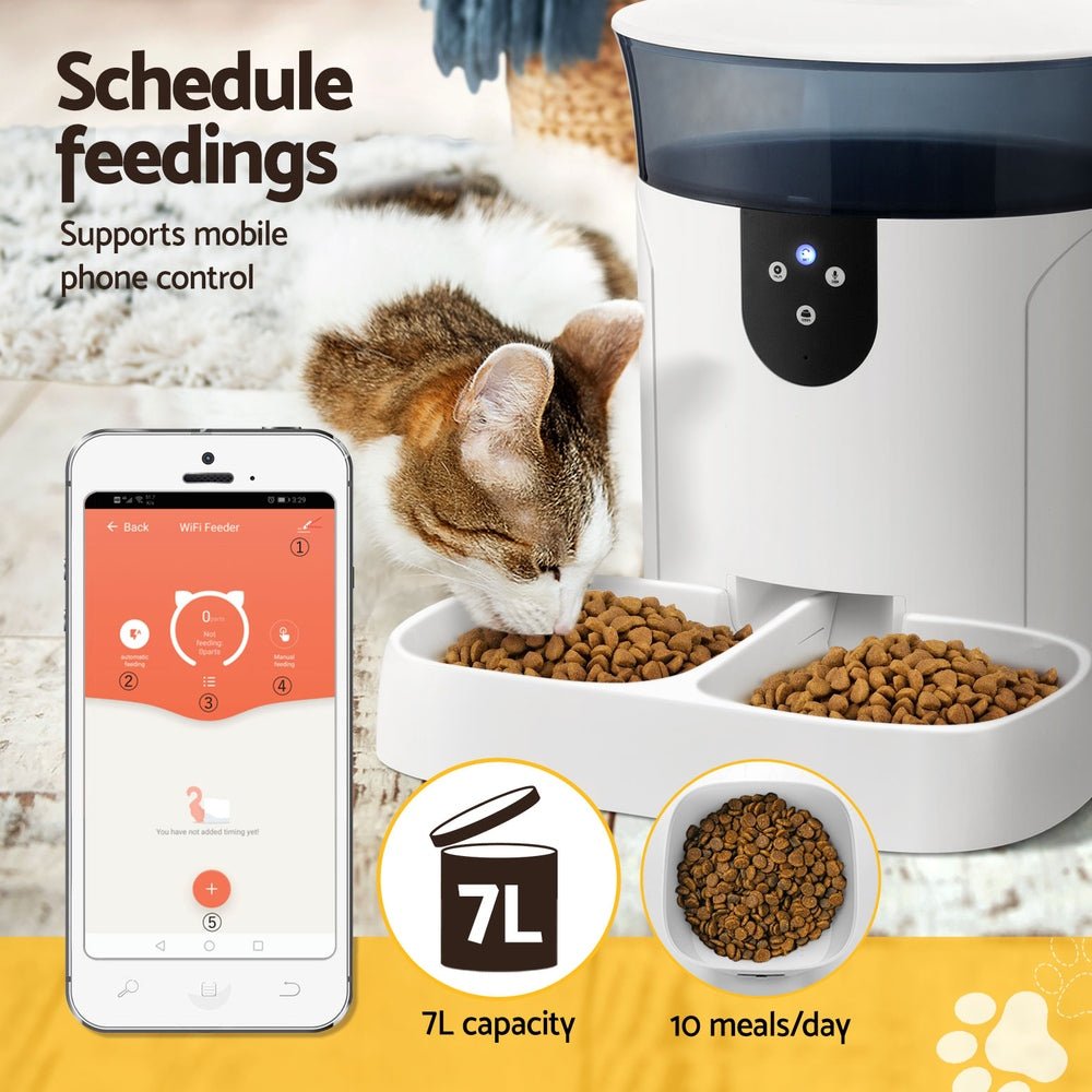 i.Pet Automatic Pet Feeder Dog Cat Wifi 7L Auto Smart Food Dispenser Timer Feed - Pet Care > Pet Food - Rivercity House & Home Co. (ABN 18 642 972 209) - Affordable Modern Furniture Australia