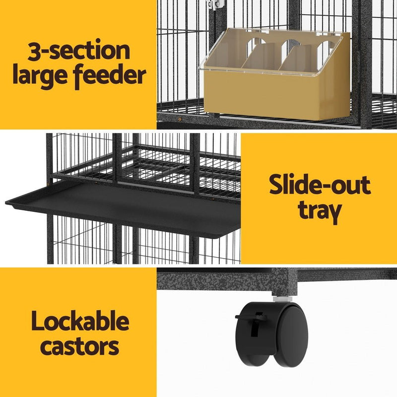 i.Pet Bird Cage Large Bird Cages Aviary Budgie Perch Cage Parrot Pet Stand Wheels - Pet Care > Bird - Rivercity House & Home Co. (ABN 18 642 972 209) - Affordable Modern Furniture Australia