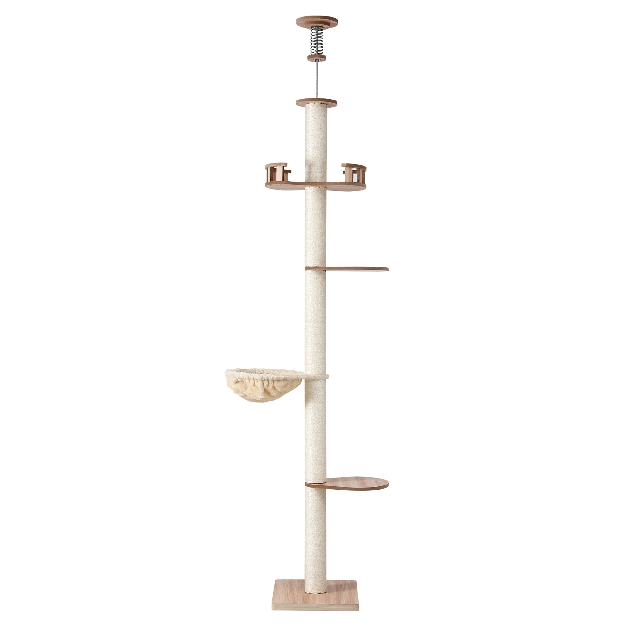 i.Pet Cat Tree Tower Floor to Ceiling Scratching Post 270cm Beige - Pet Care > Cat Supplies > Cat Scratching Posts - Rivercity House & Home Co. (ABN 18 642 972 209) - Affordable Modern Furniture Australia