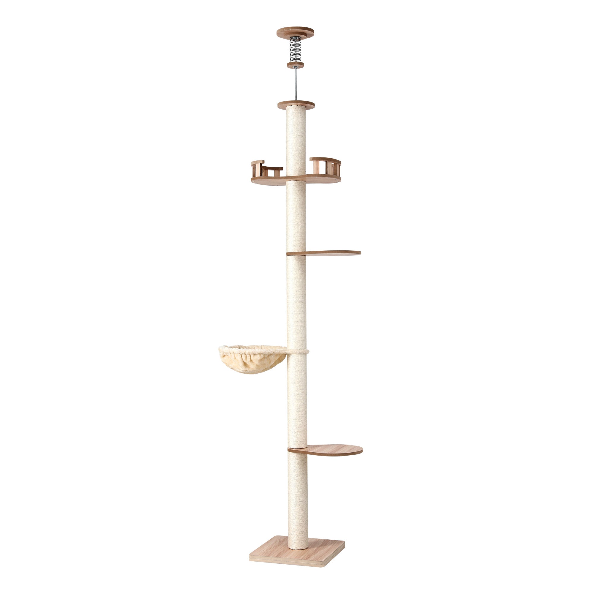 i.Pet Cat Tree Tower Floor to Ceiling Scratching Post 270cm Beige - Pet Care > Cat Supplies > Cat Scratching Posts - Rivercity House & Home Co. (ABN 18 642 972 209) - Affordable Modern Furniture Australia