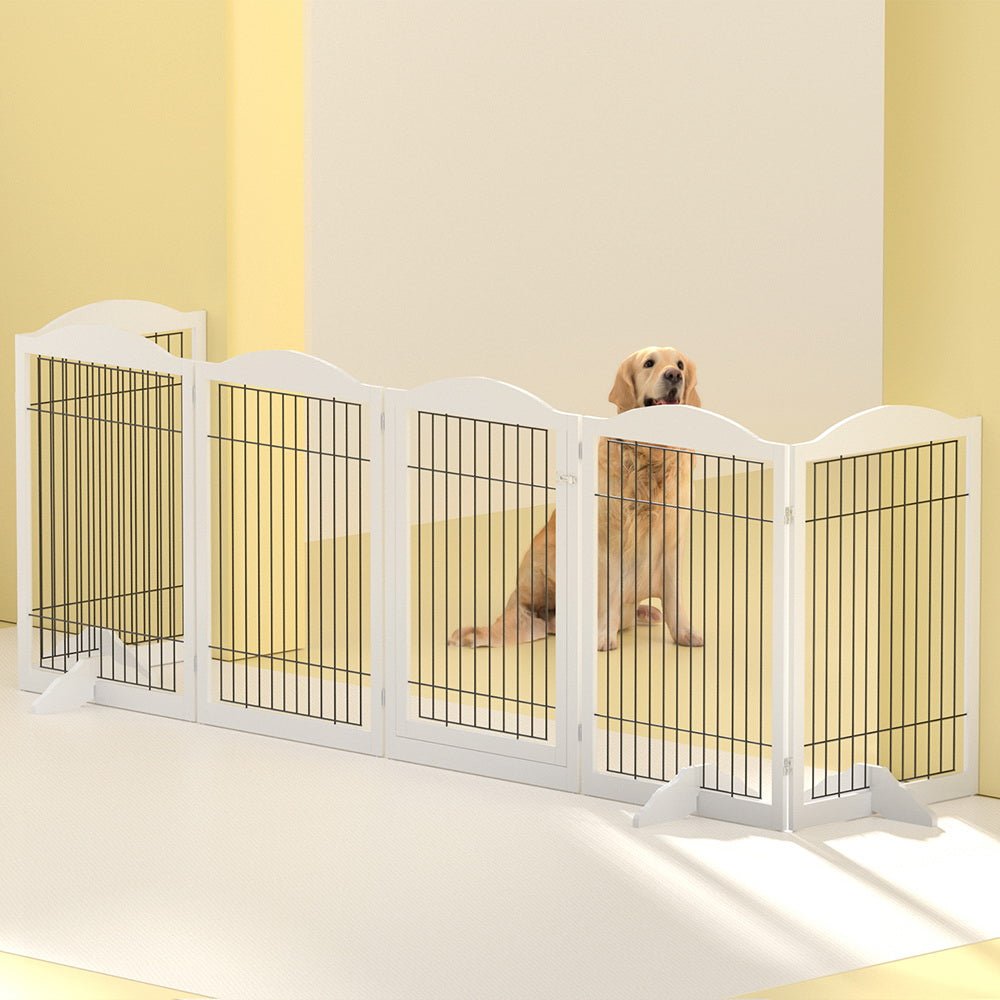 i.Pet Dog Playpen Enclosure 6 Panel Pet Fence Wooden Play Pen - Pet Care > Dog Supplies - Rivercity House & Home Co. (ABN 18 642 972 209) - Affordable Modern Furniture Australia