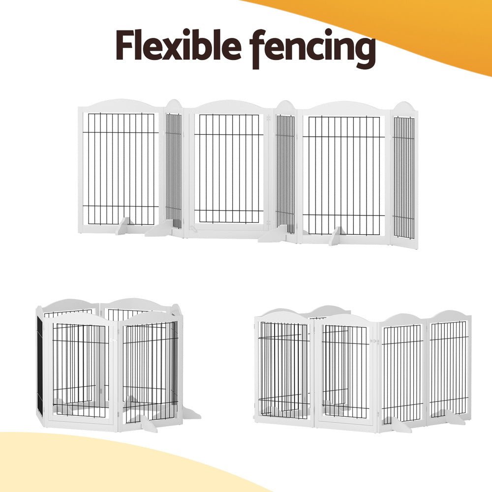 i.Pet Dog Playpen Enclosure 6 Panel Pet Fence Wooden Play Pen - Pet Care > Dog Supplies - Rivercity House & Home Co. (ABN 18 642 972 209) - Affordable Modern Furniture Australia