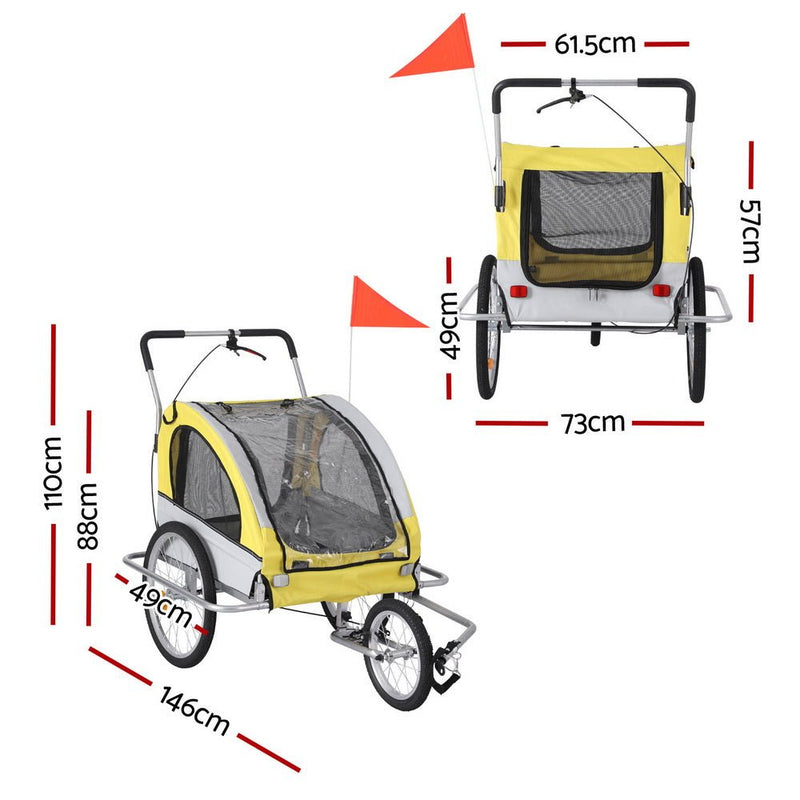 i.Pet Pet Bike Trailer Dog Stroller Pram Bicycle Large Travel Cycling Foldable - Pet Care > Cat Supplies - Rivercity House & Home Co. (ABN 18 642 972 209) - Affordable Modern Furniture Australia