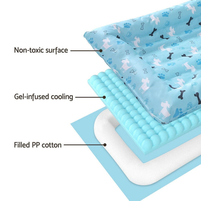 i.Pet Pet Cooling Mat Gel Dog Cat Self-cool Puppy Pad Large Bed Summer Blue - Pet Care > Dog Supplies - Rivercity House & Home Co. (ABN 18 642 972 209) - Affordable Modern Furniture Australia