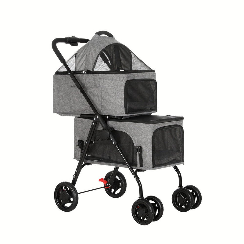 i.Pet Pet Stroller 2-tier Dog Pram Large Cat Carrier Travel Pushchair Foldable - Pet Care > Dog Supplies - Rivercity House & Home Co. (ABN 18 642 972 209) - Affordable Modern Furniture Australia