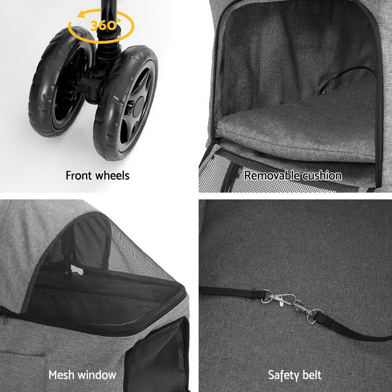 i.Pet Pet Stroller 2-tier Dog Pram Large Cat Carrier Travel Pushchair Foldable - Pet Care > Dog Supplies - Rivercity House & Home Co. (ABN 18 642 972 209) - Affordable Modern Furniture Australia