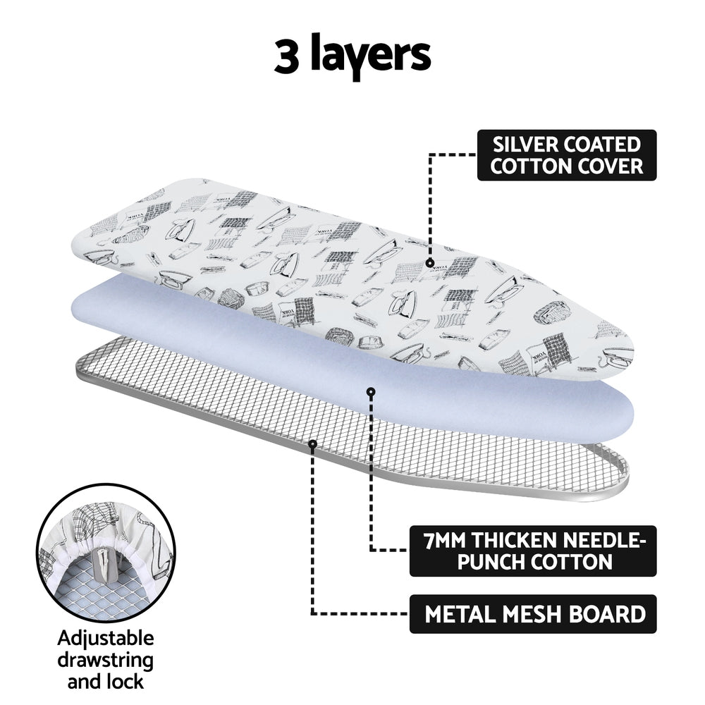 Ironing Board Wall Mounted Foldable White - Appliances > Washers, Dryers & Irons > Irons & Ironing Systems - Rivercity House & Home Co. (ABN 18 642 972 209) - Affordable Modern Furniture Australia