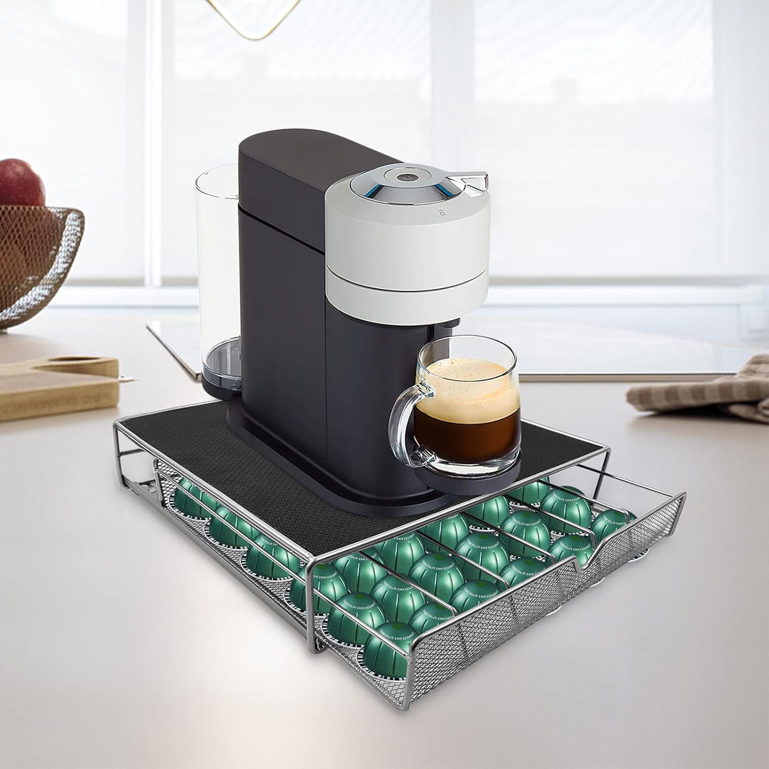 K - Cup Coffee Pod Drawer Organiser for 36 Pods with Counter Storage - Black - Appliances > Kitchen Appliances > Coffee Machines & Accessories - Rivercity House & Home Co. (ABN 18 642 972 209) - Affordable Modern Furniture Australia