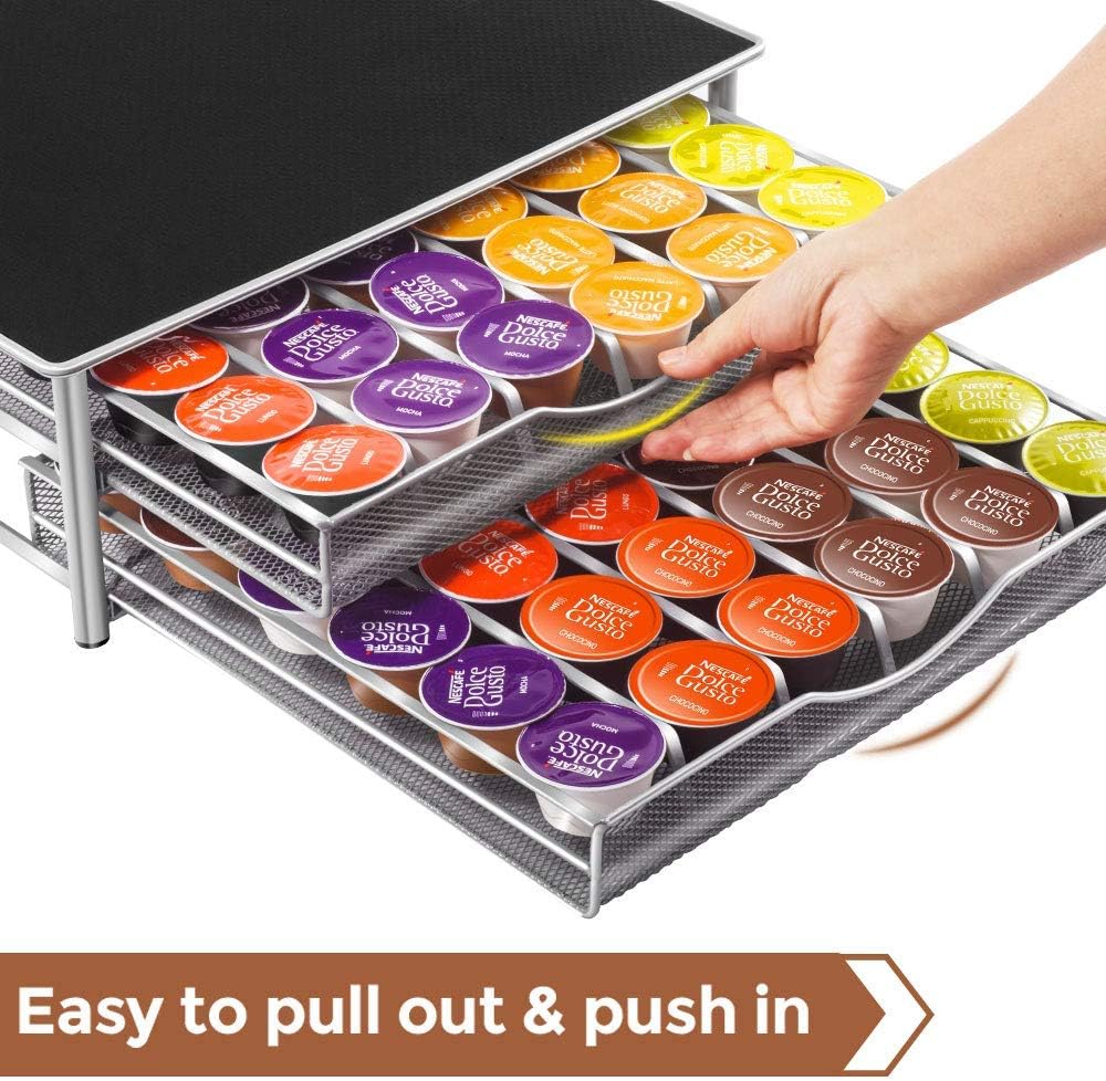 K - Cup Coffee Pod Drawer Organiser for 72 Pods with Counter Storage - Black - Appliances > Kitchen Appliances > Coffee Machines & Accessories - Rivercity House & Home Co. (ABN 18 642 972 209) - Affordable Modern Furniture Australia