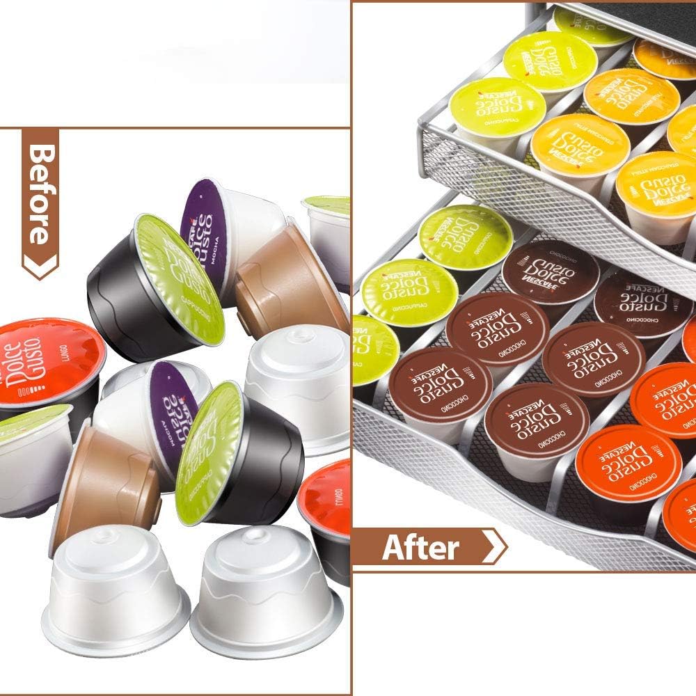 K - Cup Coffee Pod Drawer Organiser for 72 Pods with Counter Storage - Black - Appliances > Kitchen Appliances > Coffee Machines & Accessories - Rivercity House & Home Co. (ABN 18 642 972 209) - Affordable Modern Furniture Australia