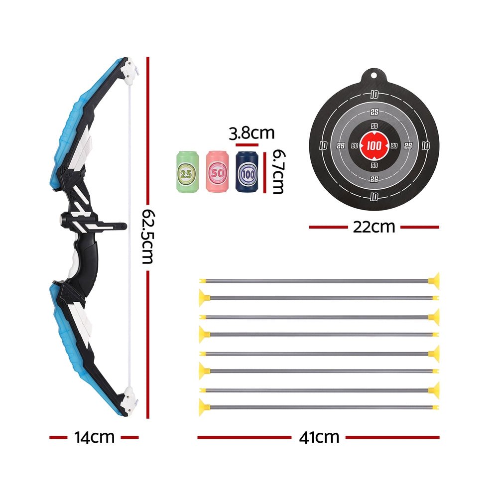 Keezi Kids Bow and Arrow Target Set Outdoor Sport Archery Toys Bottle LED Light - Baby & Kids > Toys - Rivercity House & Home Co. (ABN 18 642 972 209) - Affordable Modern Furniture Australia