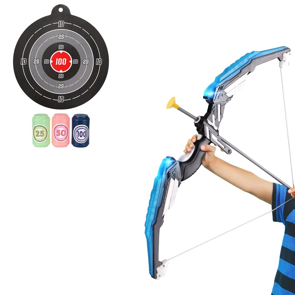 Keezi Kids Bow and Arrow Target Set Outdoor Sport Archery Toys Bottle LED Light - Baby & Kids > Toys - Rivercity House & Home Co. (ABN 18 642 972 209) - Affordable Modern Furniture Australia